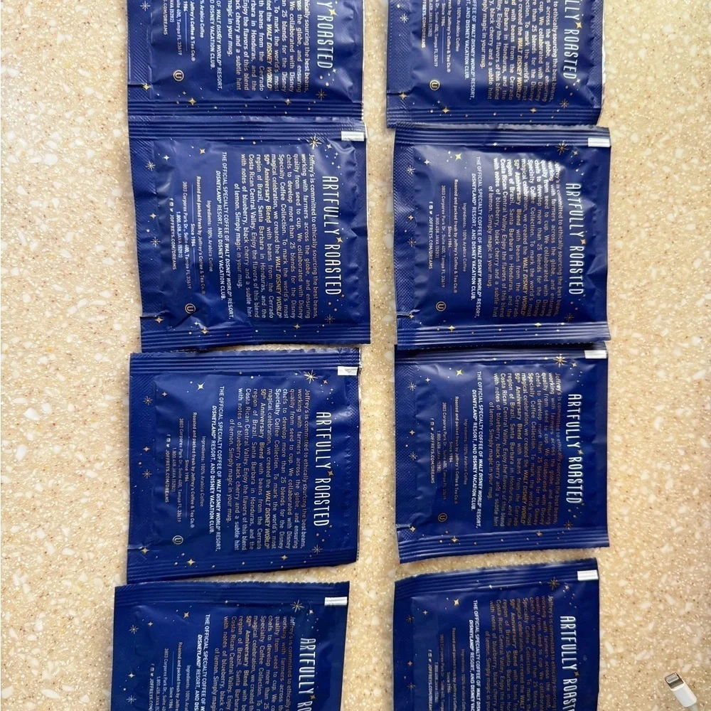 Disney 50th Anniversary Joffrey’s Coffee Packets Set of 8